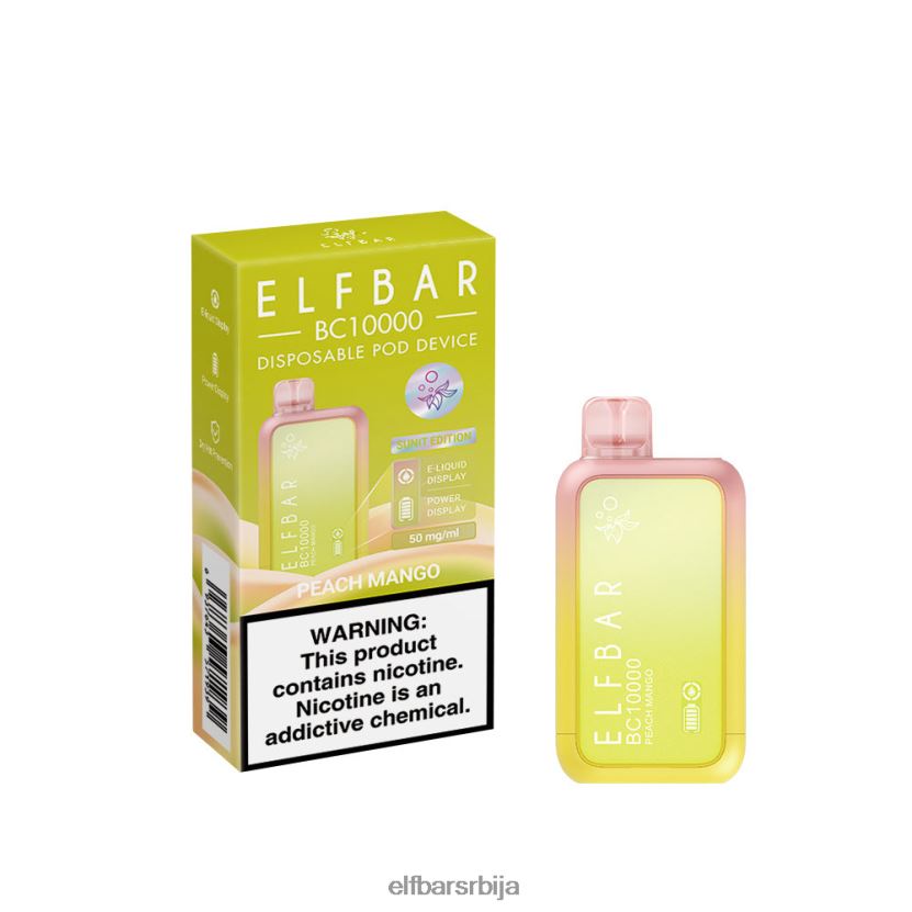 VD6B4212 Најбољи укус за једнократну употребу вапе бц10000 топ продаја ELFBAR бресква манго