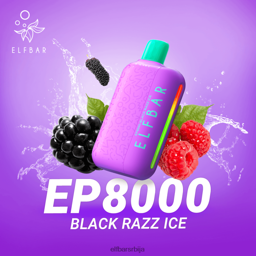 VD6B4270 Вапе за једнократну употребу нове еп8000 пуффс ELFBAR црни разз лед