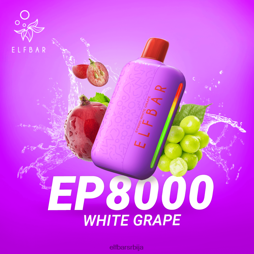 VD6B4273 Вапе за једнократну употребу нове еп8000 пуффс ELFBAR бело грожђе