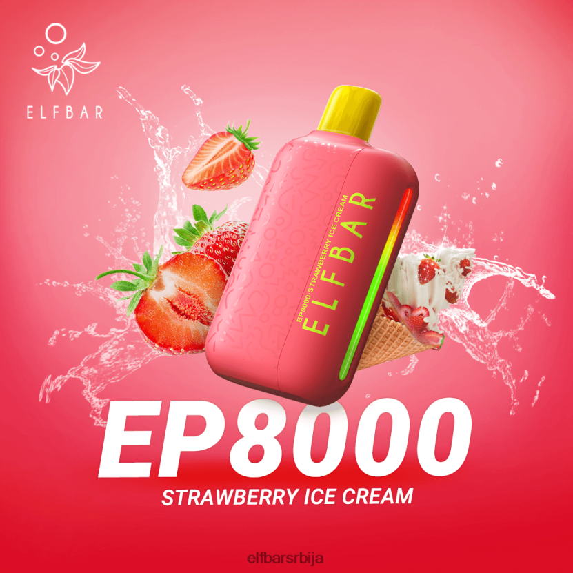 VD6B4275 Вапе за једнократну употребу нове еп8000 пуффс ELFBAR сладолед од јагоде
