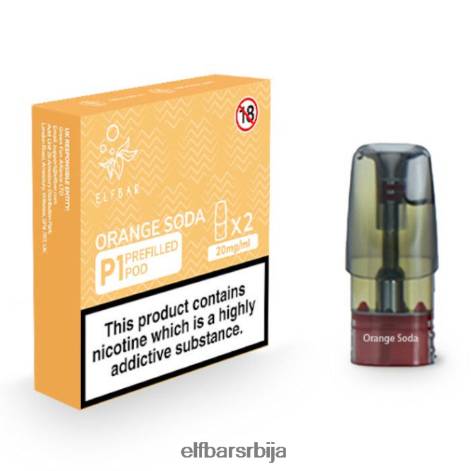 BH6XH4155 елфбар мате 500 п1 напуњене махуне - 20мг (2 паковања) сода од наранџе