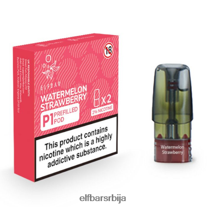 BH6XH4162 елфбар мате 500 п1 напуњене махуне - 20мг (2 паковања) лубеница јагода