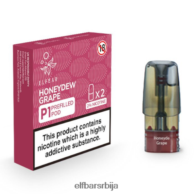 BH6XH4163 елфбар мате 500 п1 напуњене махуне - 20мг (2 паковања) медљика грожђа