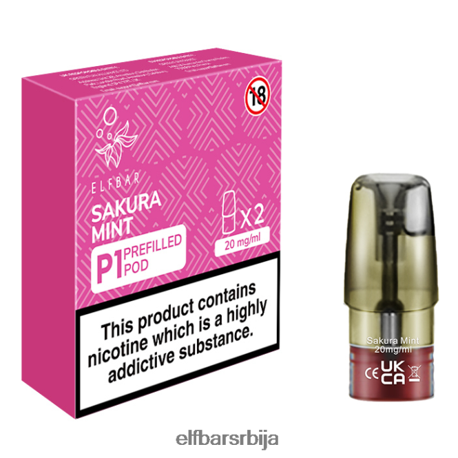 BH6XH4167 елфбар мате 500 п1 напуњене махуне - 20мг (2 паковања) сакура мента