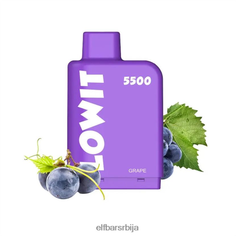 VD6B42142 напуњена махуна ловит 5500 пуффс 2% ниц ELFBAR грожђа